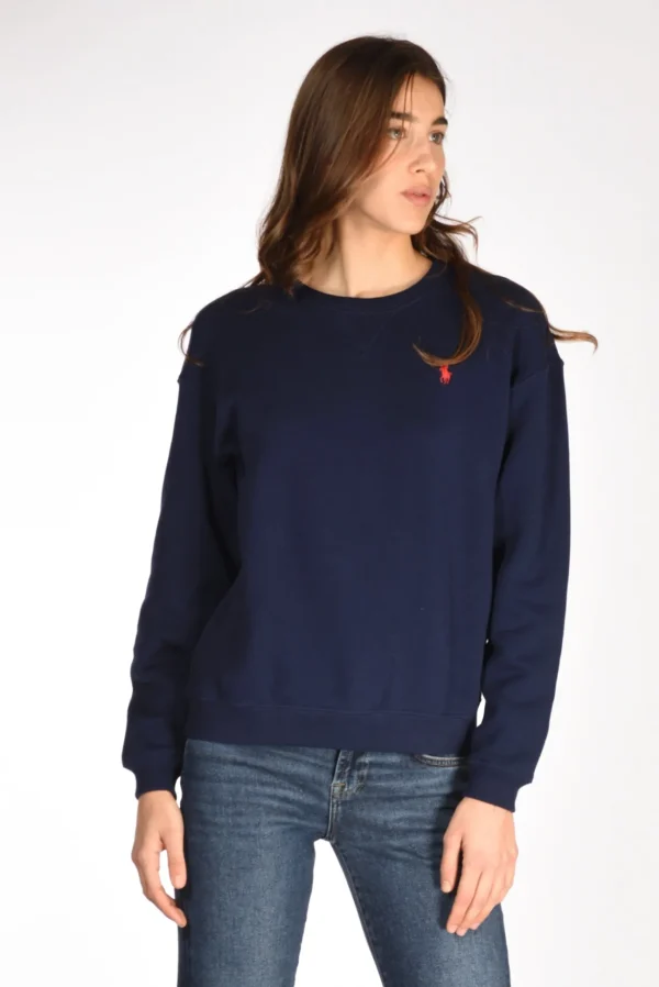 felpa girocollo blu