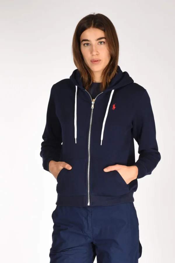 felpa zippata blu