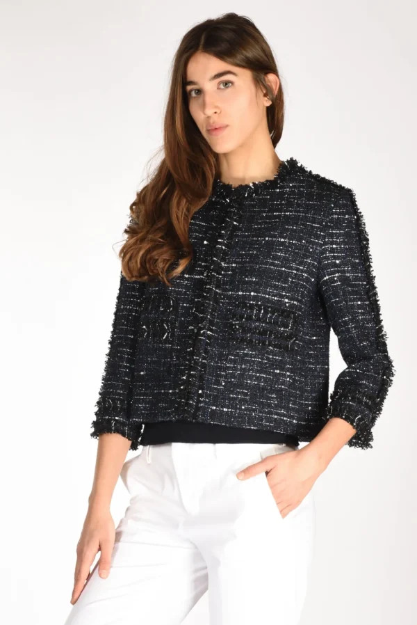 giacca boucle blu