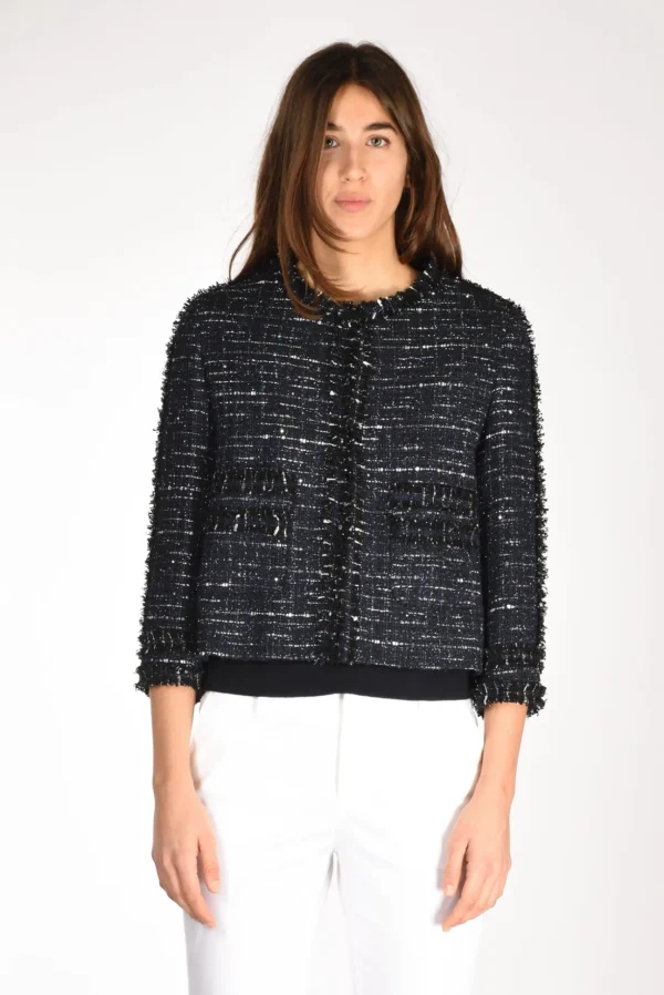 giacca boucle blu