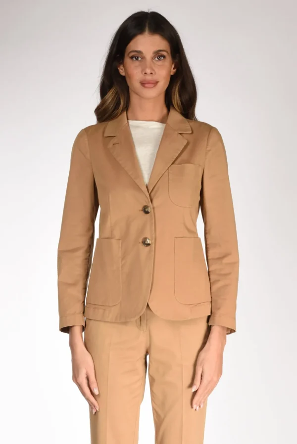 giacca lin beige scuro