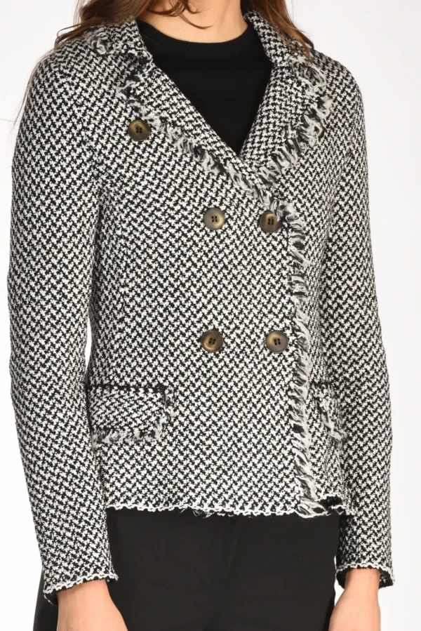 giacca maglia nero/bianco