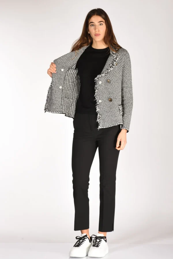 giacca maglia nero/bianco