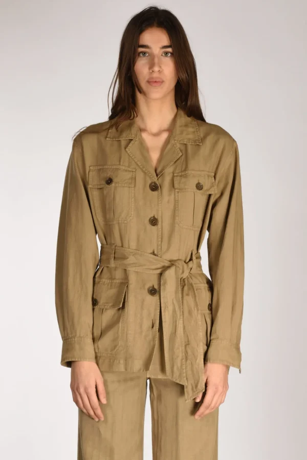 giacca sahariana beige scuro