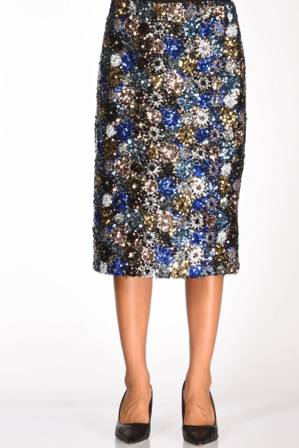 gonna paillettes blu