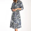 gonna stampa bianco/blu/nero