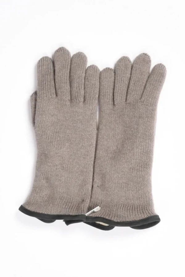 guanti in maglia grigio tortora