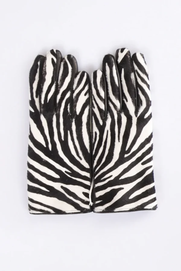 guanti in nappa bianco/nero