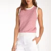 maglia gilet rosa/bianco