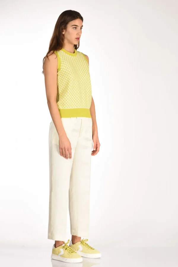 maglia gilet verde/bianco
