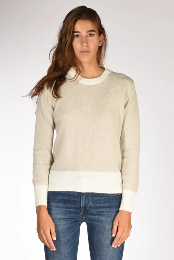 maglia girocollo beige chiaro/beige