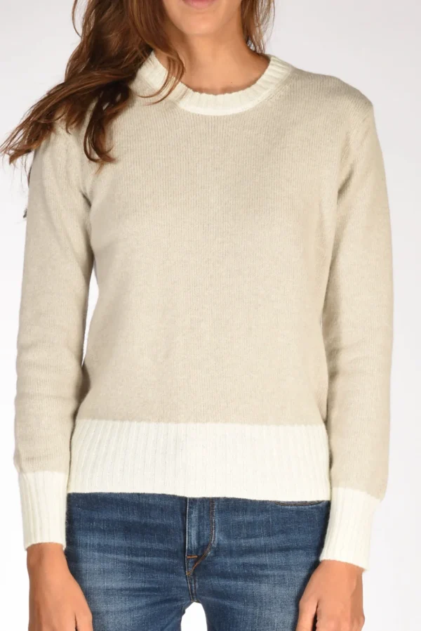 maglia girocollo beige chiaro/beige
