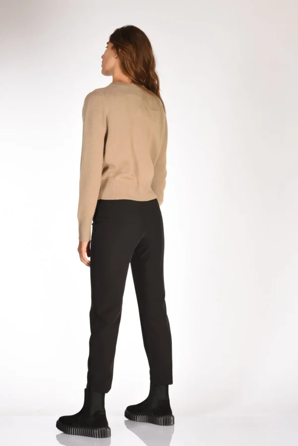 maglia girocollo beige scuro