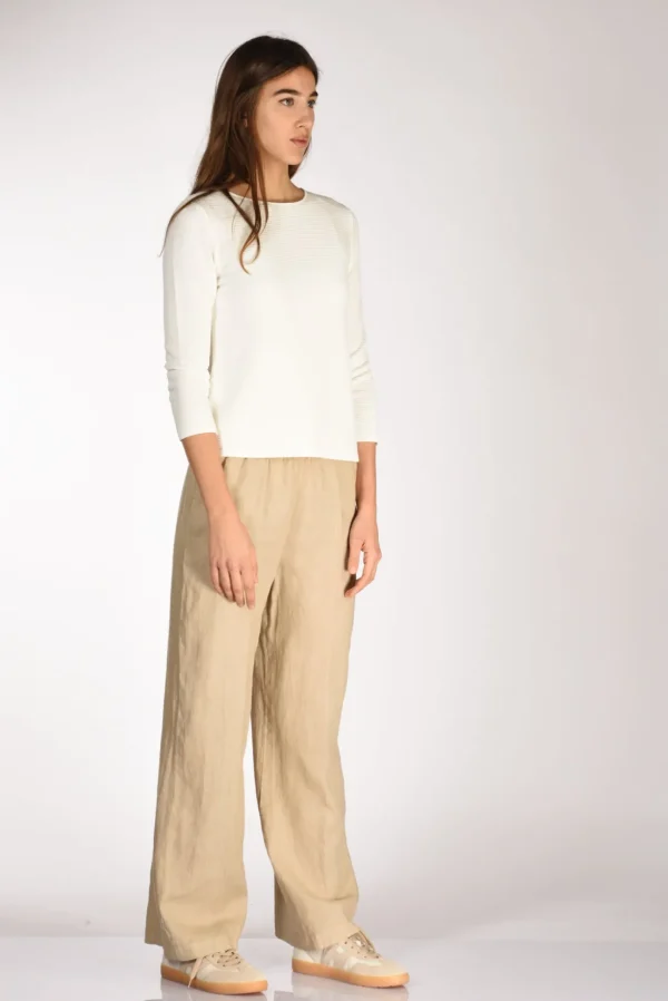 maglia girocollo bianco latte