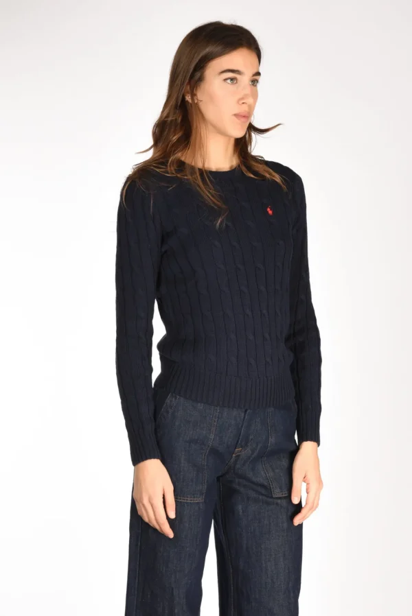 maglia girocollo blu