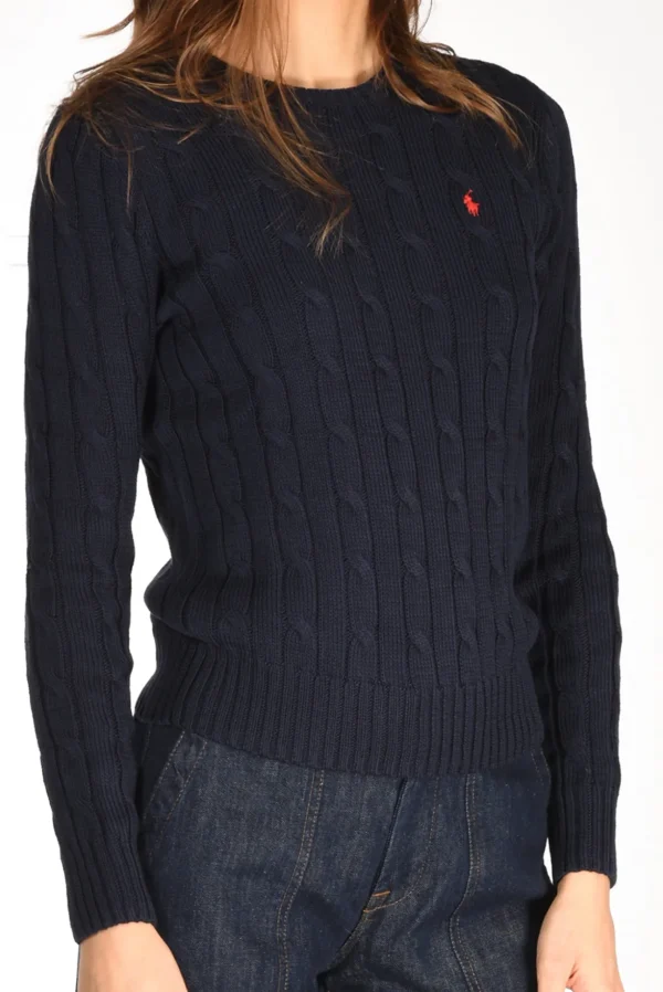 maglia girocollo blu
