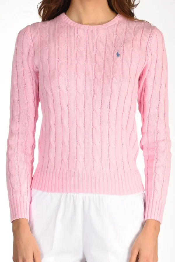 maglia girocollo rosa