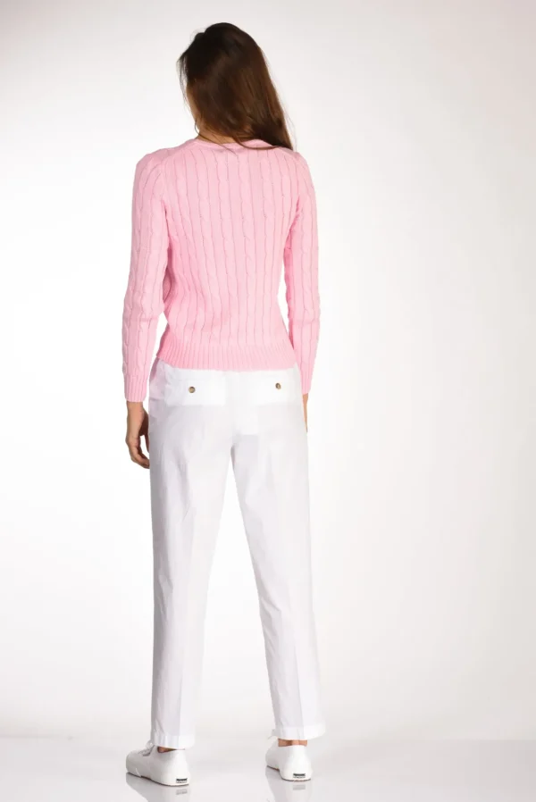 maglia girocollo rosa