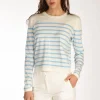 maglia rigata bianco/azzurro