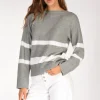 maglia rigata bianco/grigio