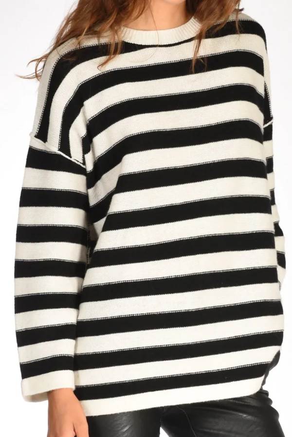 maglia rigata bianco/nero
