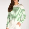maglia rigata bianco/verde