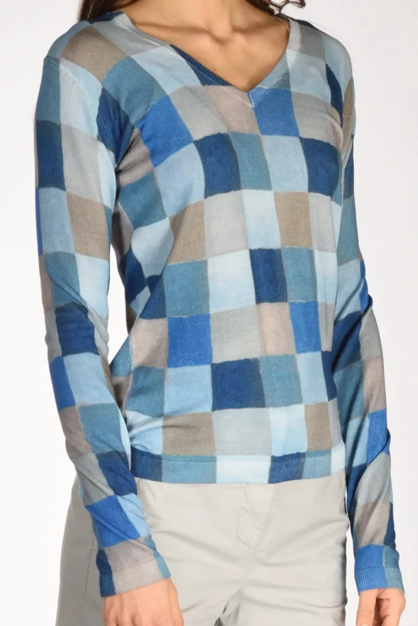 maglia stampata azzurro/blu