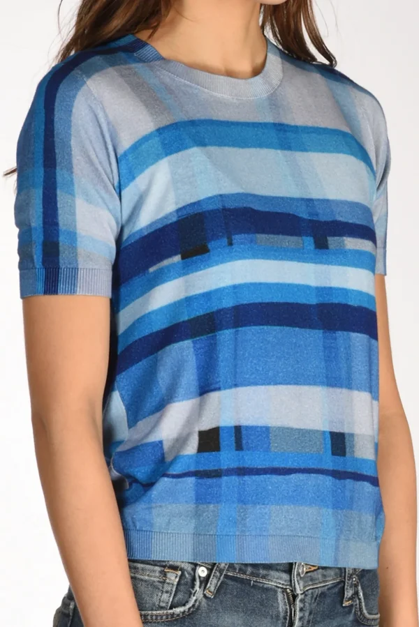 maglia stampata azzurro/blu