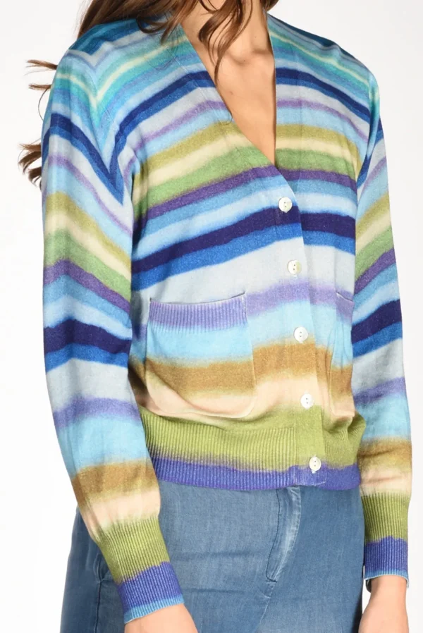 maglia stampata azzurro/multicolor