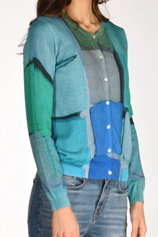 maglia stampata azzurro/multicolor