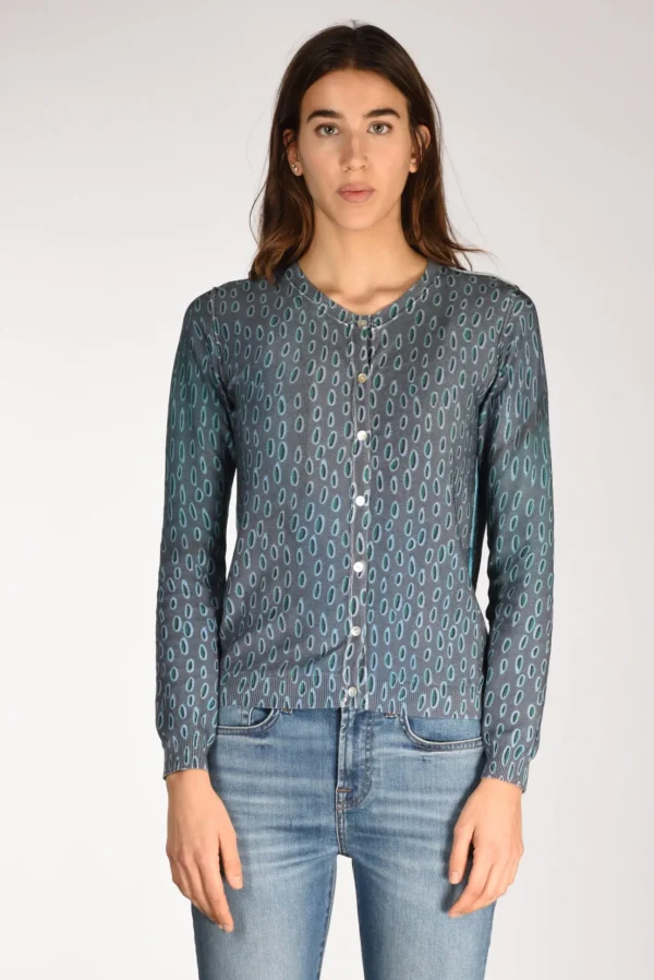 maglia stampata azzurro/multicolor