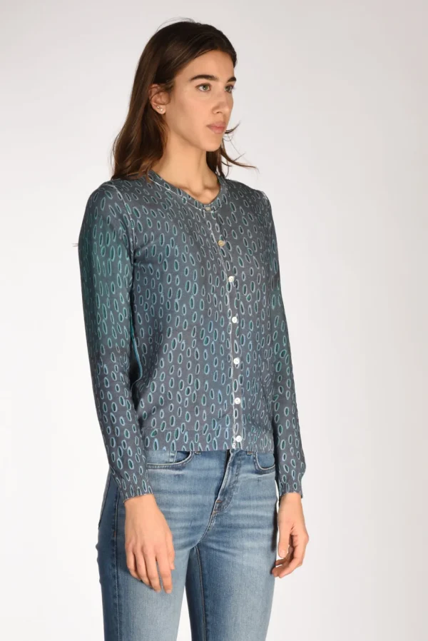 maglia stampata azzurro/multicolor