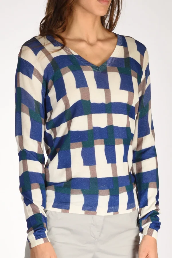maglia stampata bianco/viola