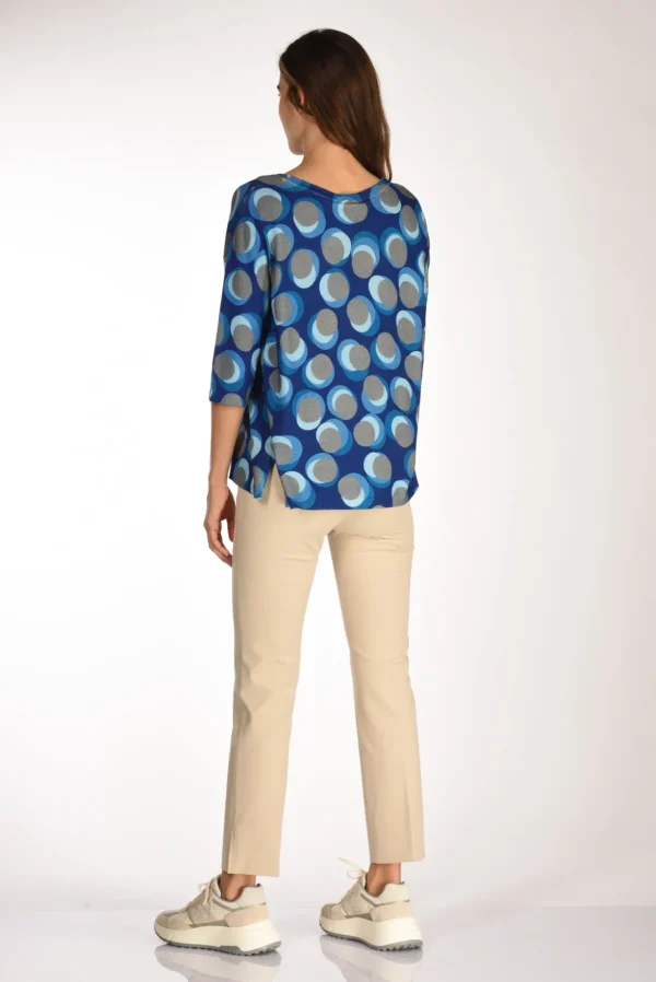 maglia stampata blu/azzurro