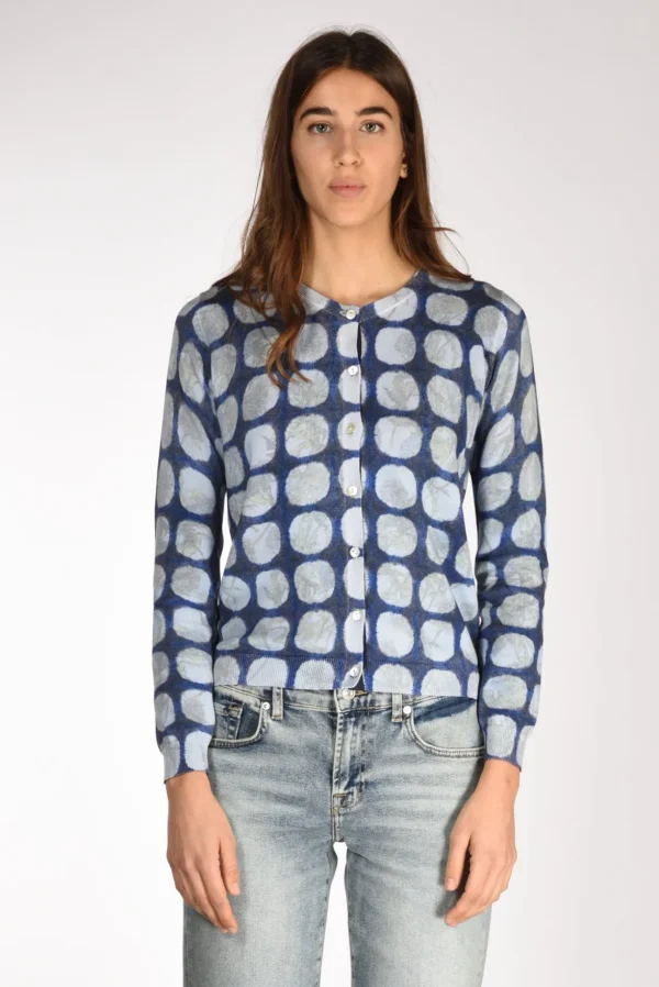 maglia stampata grigio/blu