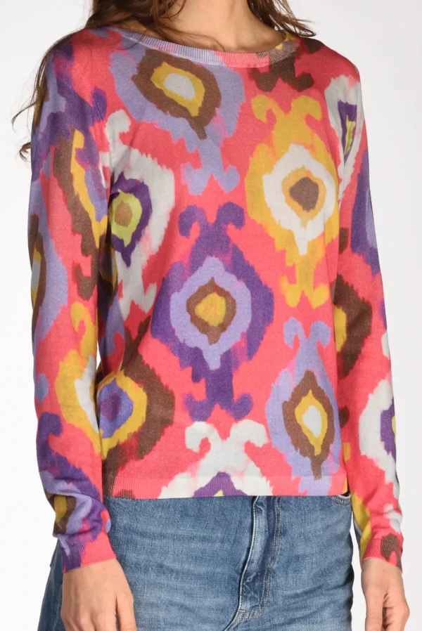 maglia stampata rosa/multicolor
