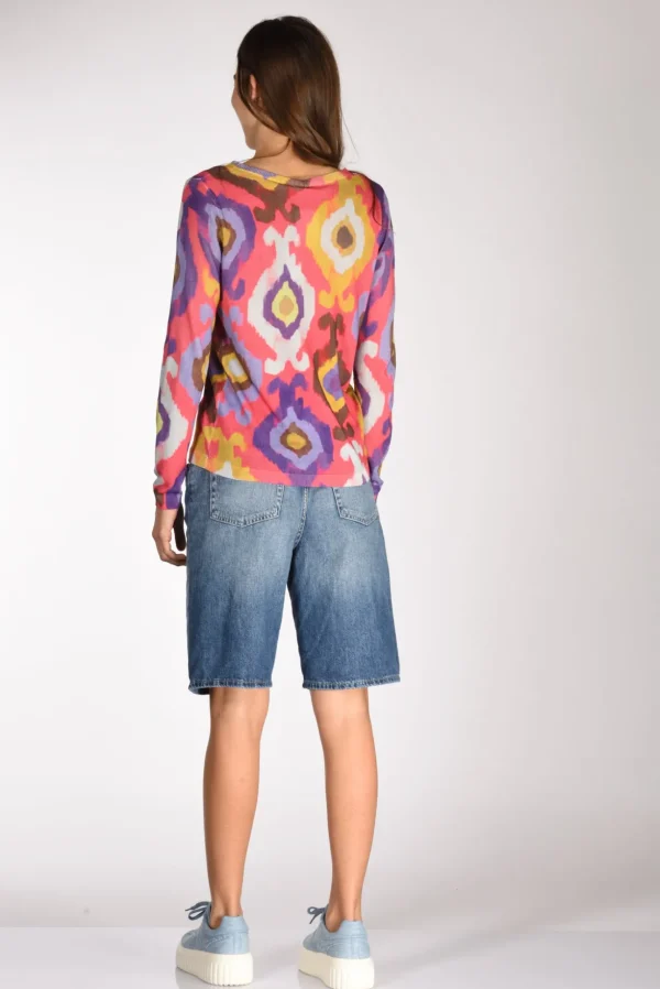maglia stampata rosa/multicolor