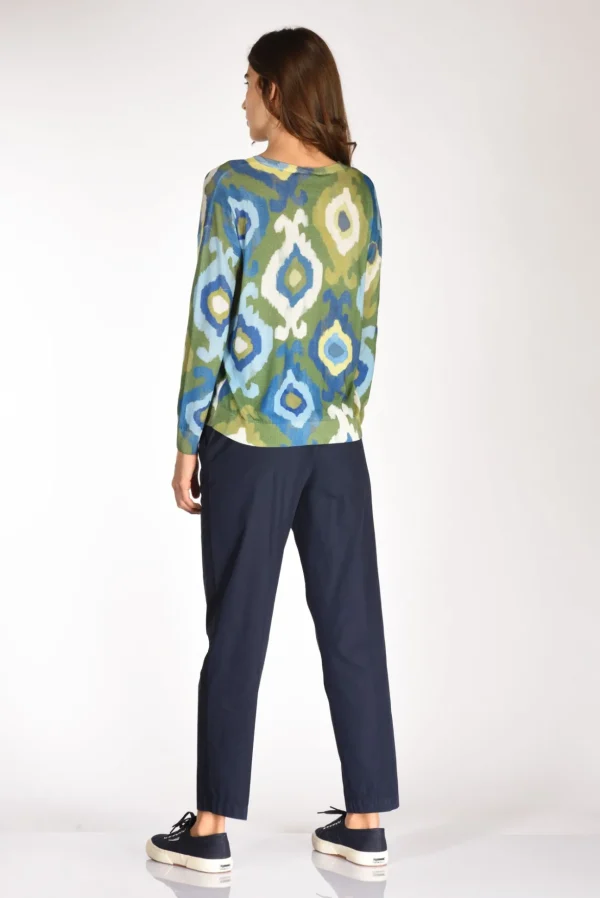 maglia stampata verde/blu