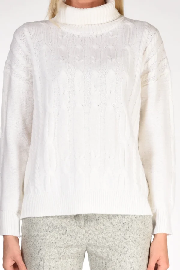 maglia treccia bianco