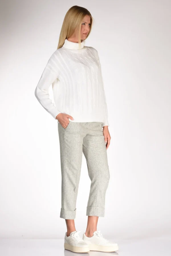 maglia treccia bianco
