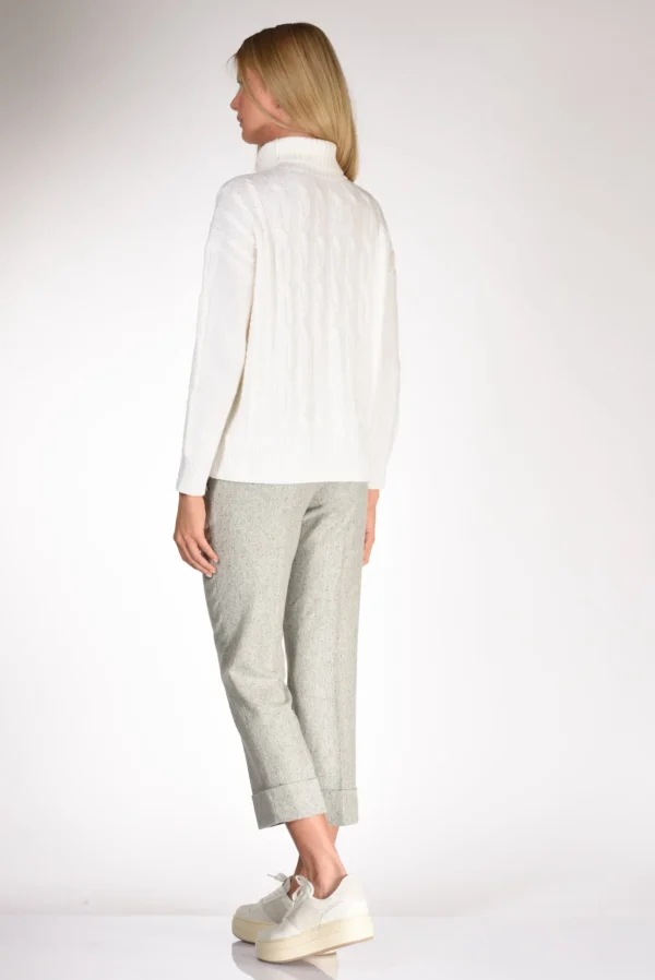 maglia treccia bianco