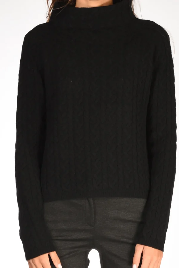 maglia treccia nero