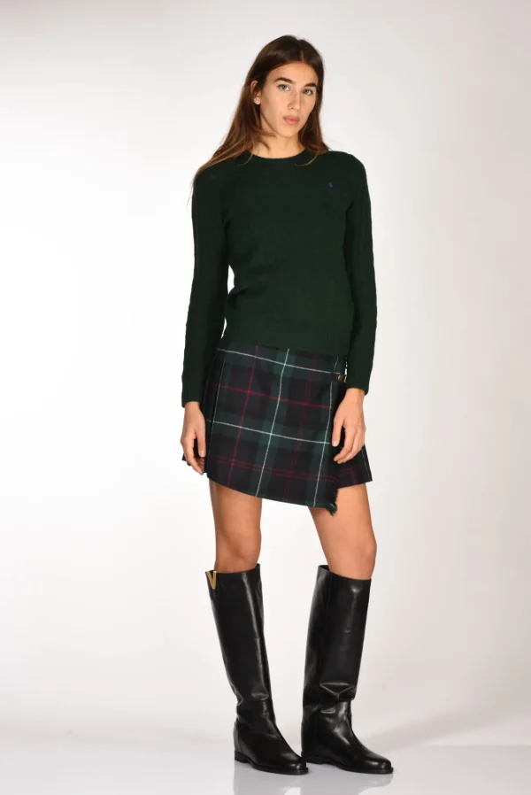 maglia treccia verde