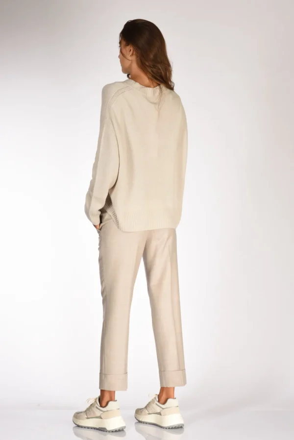 maglia v beige chiaro