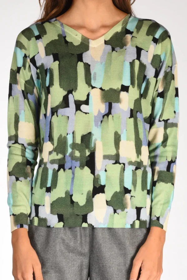 maglia verde/multicolor