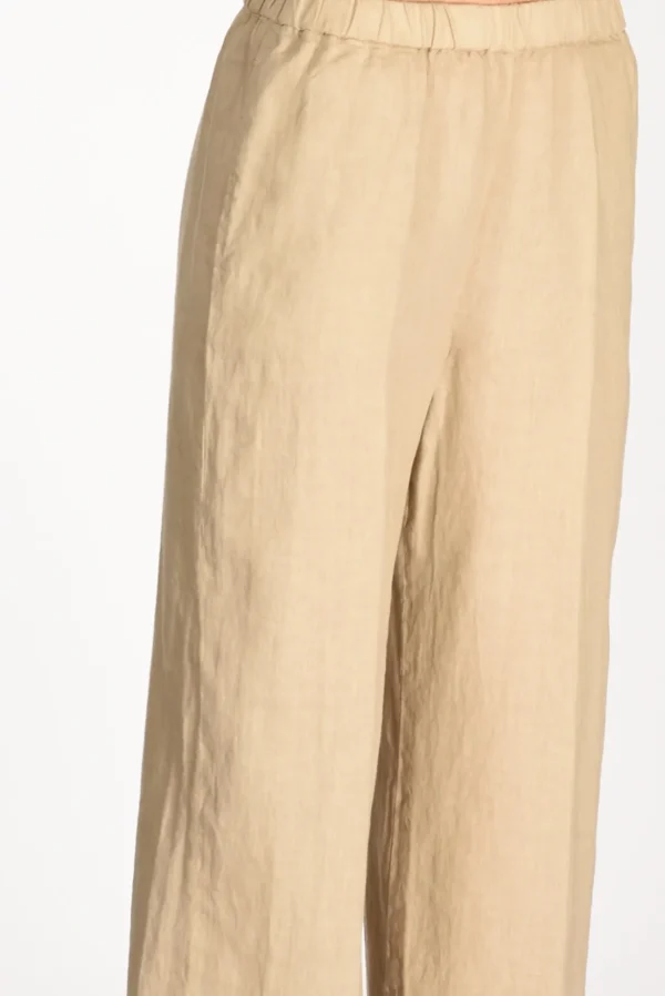 pantalone elastico beige