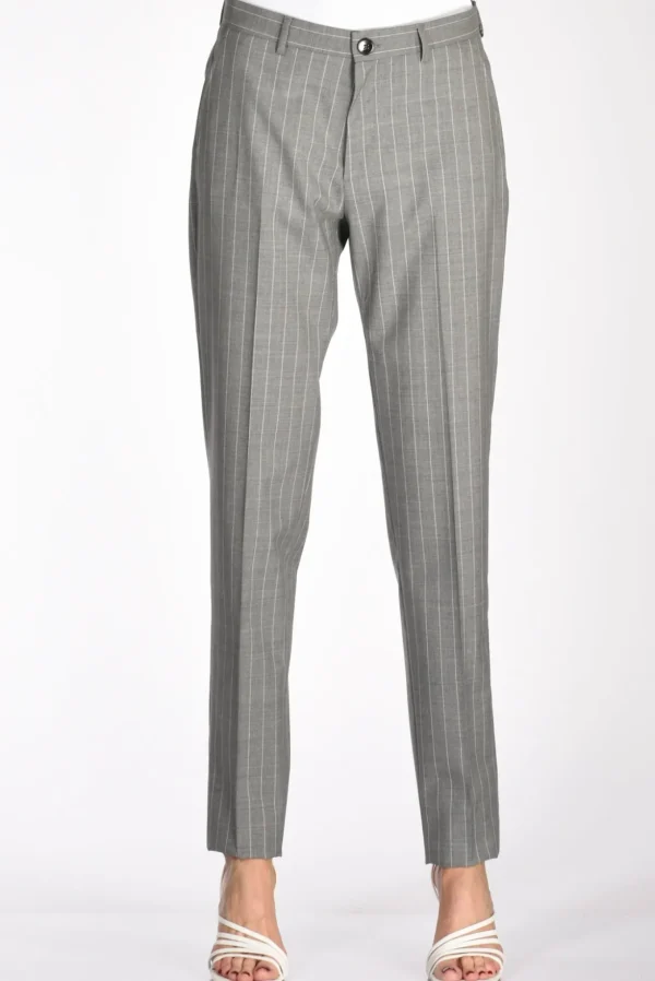 pantalone gessato grigio/bianco