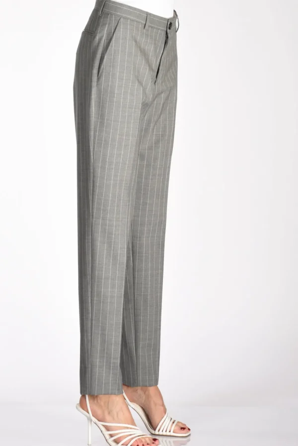 pantalone gessato grigio/bianco