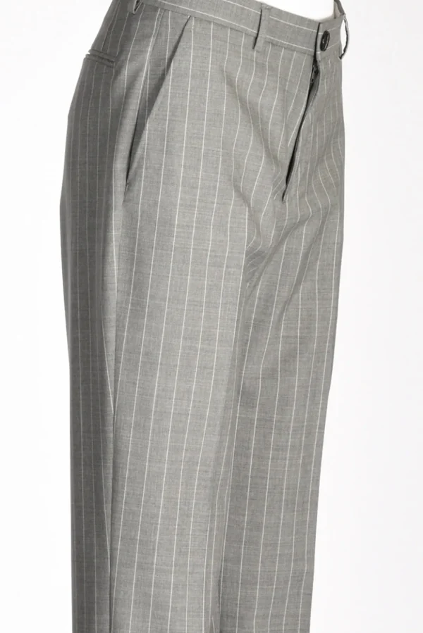 pantalone gessato grigio/bianco
