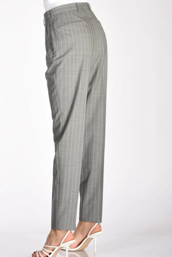 pantalone gessato grigio/bianco